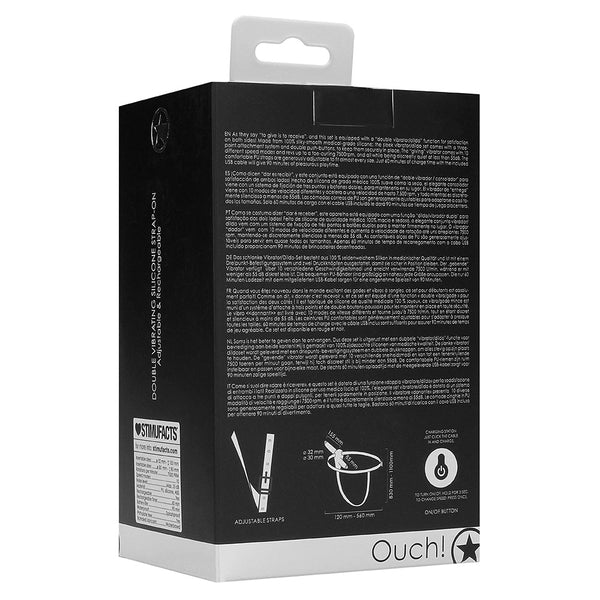 Vibrating Silicone Strap-On Adjustable Black