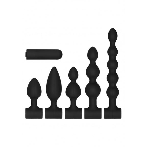 Ouch! Silicone Usb-Rechargeable Anal Set Black