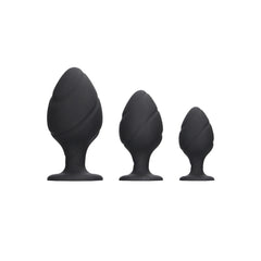 Ouch! Swirled Butt Plug Set Black