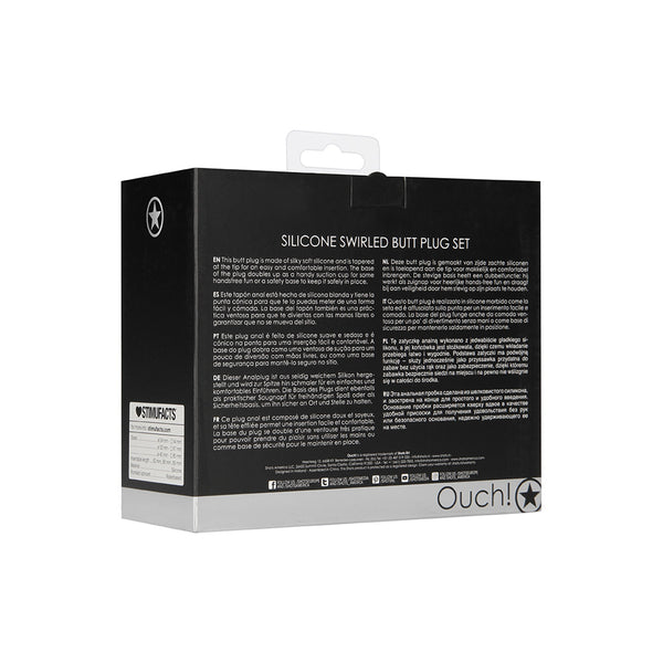 Ouch! Swirled Butt Plug Set Black