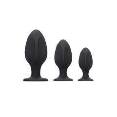 Ouch! Diamond Shape Butt Plug Set Black