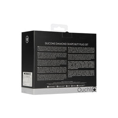 Ouch! Diamond Shape Butt Plug Set Black