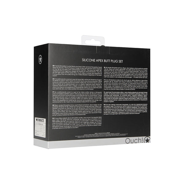 Ouch! Apex Butt Plug Set Black